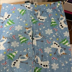 Disney Olaf Kids Pajama Bottoms - Blue and White